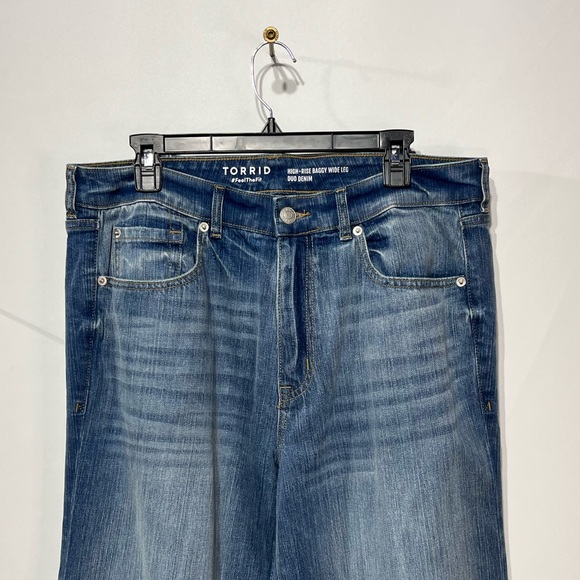 Torrid High-Rise Baggy Wide Leg Duo Denim Jeans Size 12T Inseam NWT - Picture 3 of 7